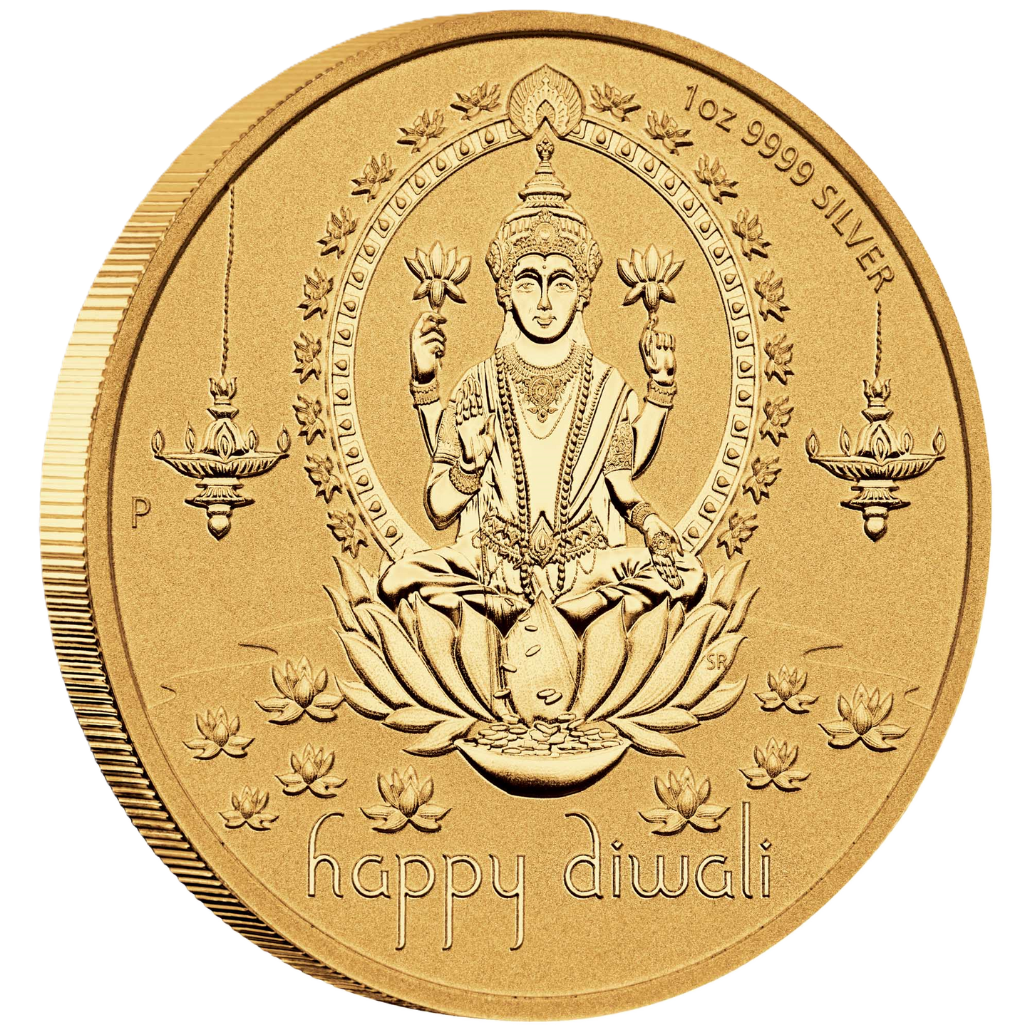 2022 Perth Mint Happy Diwali 1oz Silver Gilded Medallion