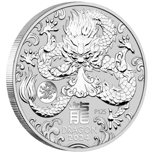 2024 Perth Mint Lunar Dragon 1oz Silver Bu Coin (Dragon Privy)