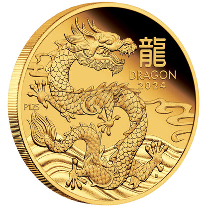 2024 Perth Mint Lunar Dragon 1oz Gold Proof Coin
