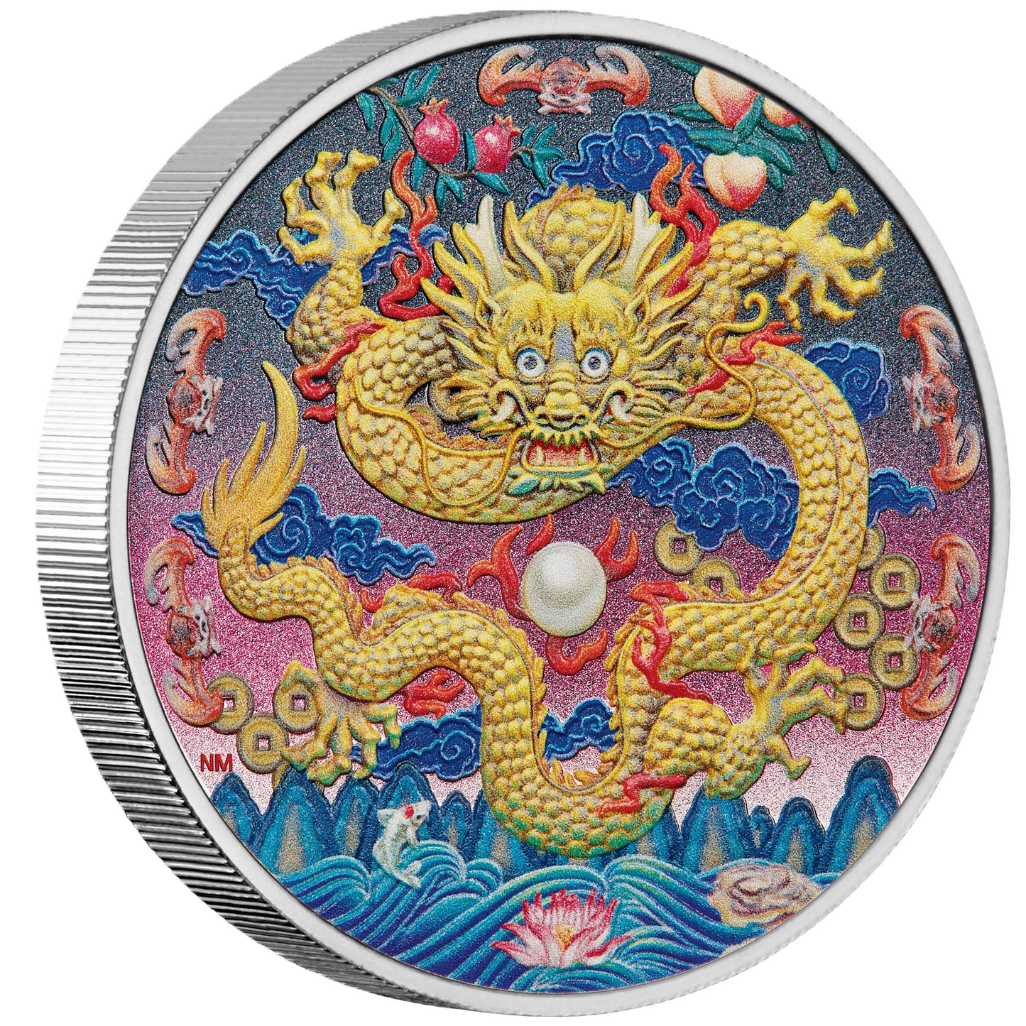 2025 Perth Mint Imperial Golden Dragon 3oz Silver Proof Coloured Coin