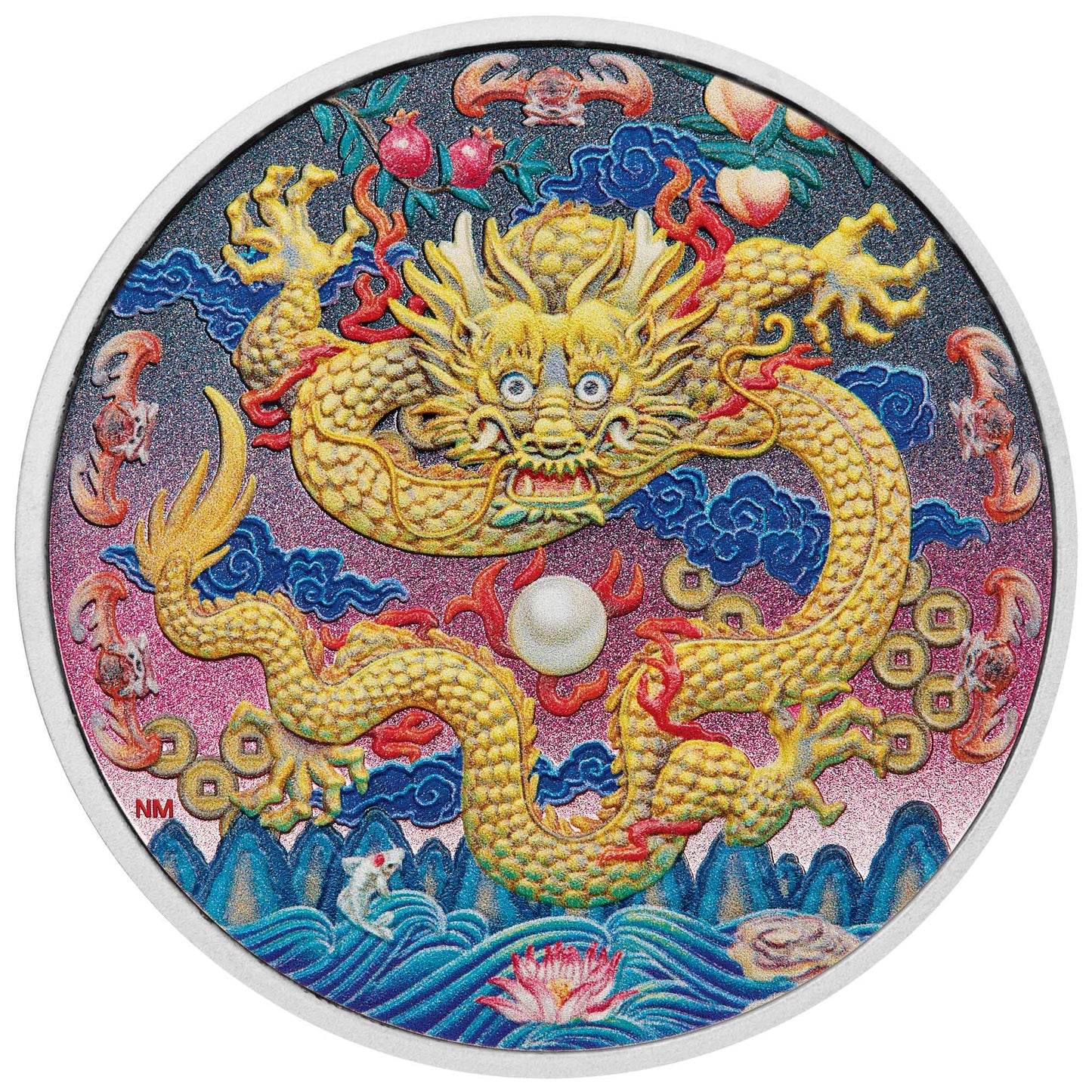 2025 Perth Mint Imperial Golden Dragon 3oz Silver Proof Coloured Coin