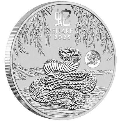 2025 Perth Mint Lunar Snake 1oz Silver Bullion Coin with Dragon Privy Mark