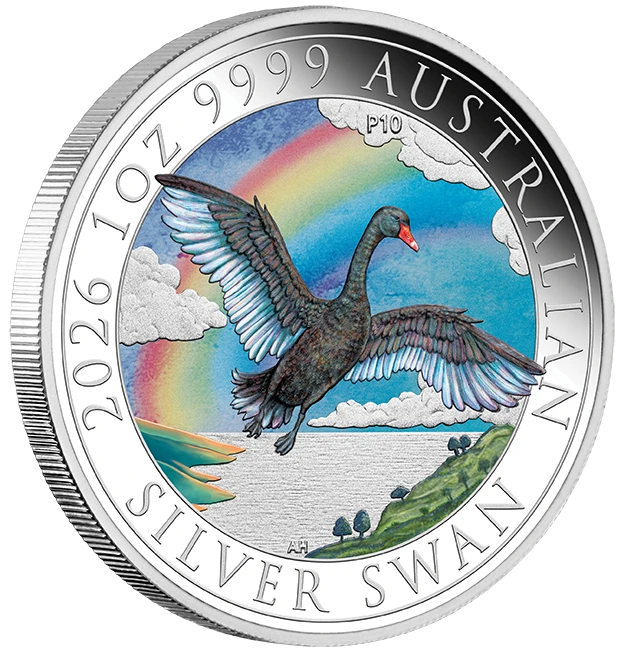 2026 Perth Mint Swan 1oz Silver Coloured ANDA Money Expo Coin