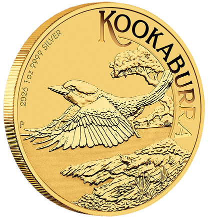 2026 Perth Mint Australian Kookaburra 1oz Silver Gold-Plated Coin