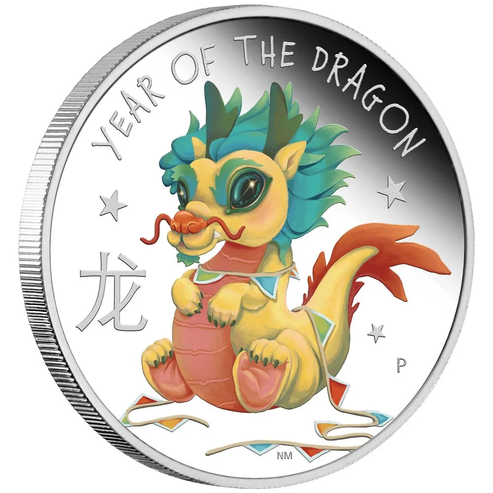 2024 PerthMint Baby Dragon 1/2oz Silver Proof Coloured Coin