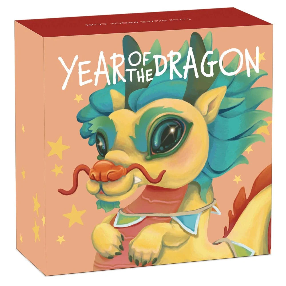2024 PerthMint Baby Dragon 1/2oz Silver Proof Coloured Coin