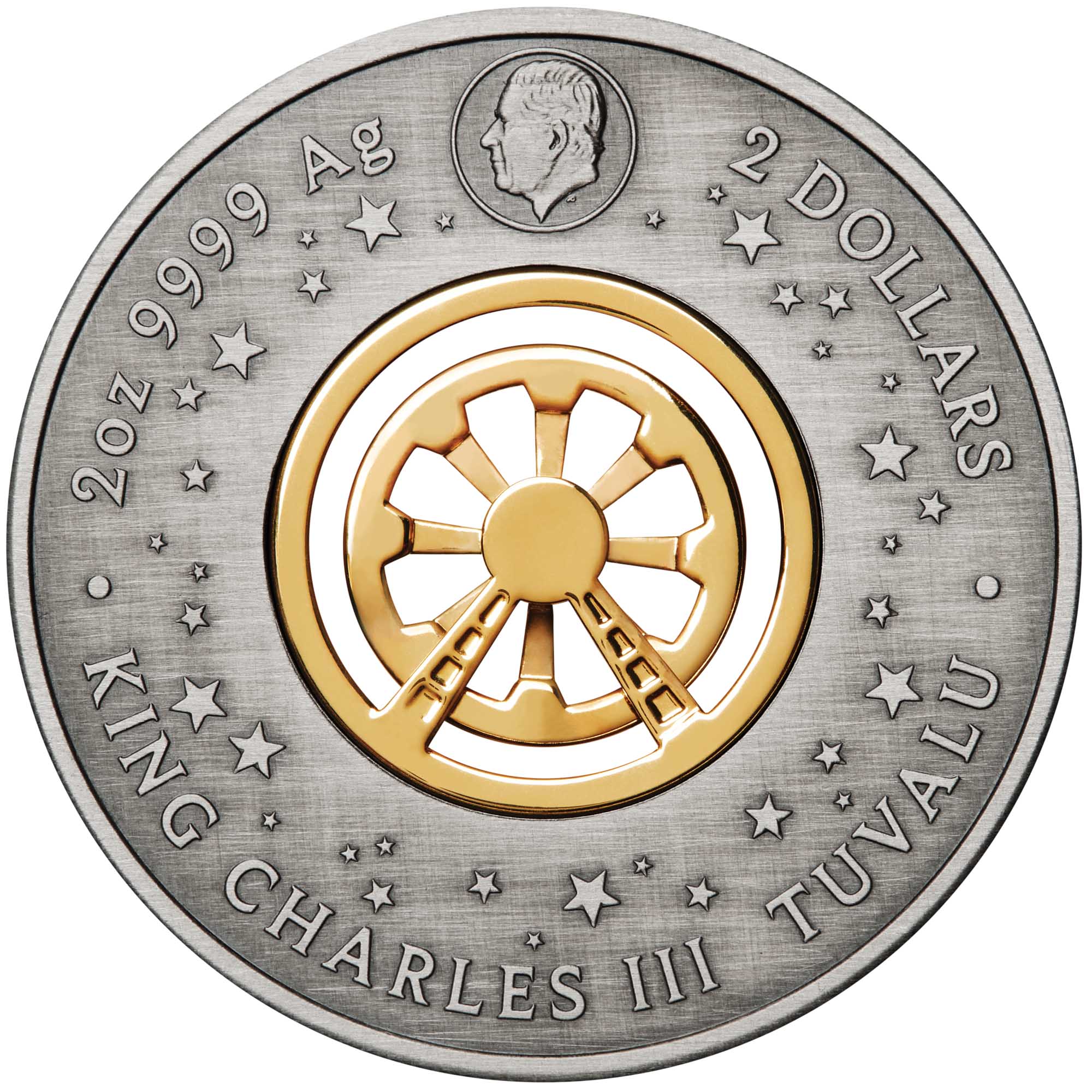 2025 Perth Mint Ferris Wheel 2oz Silver Antiqued Coloured Coin