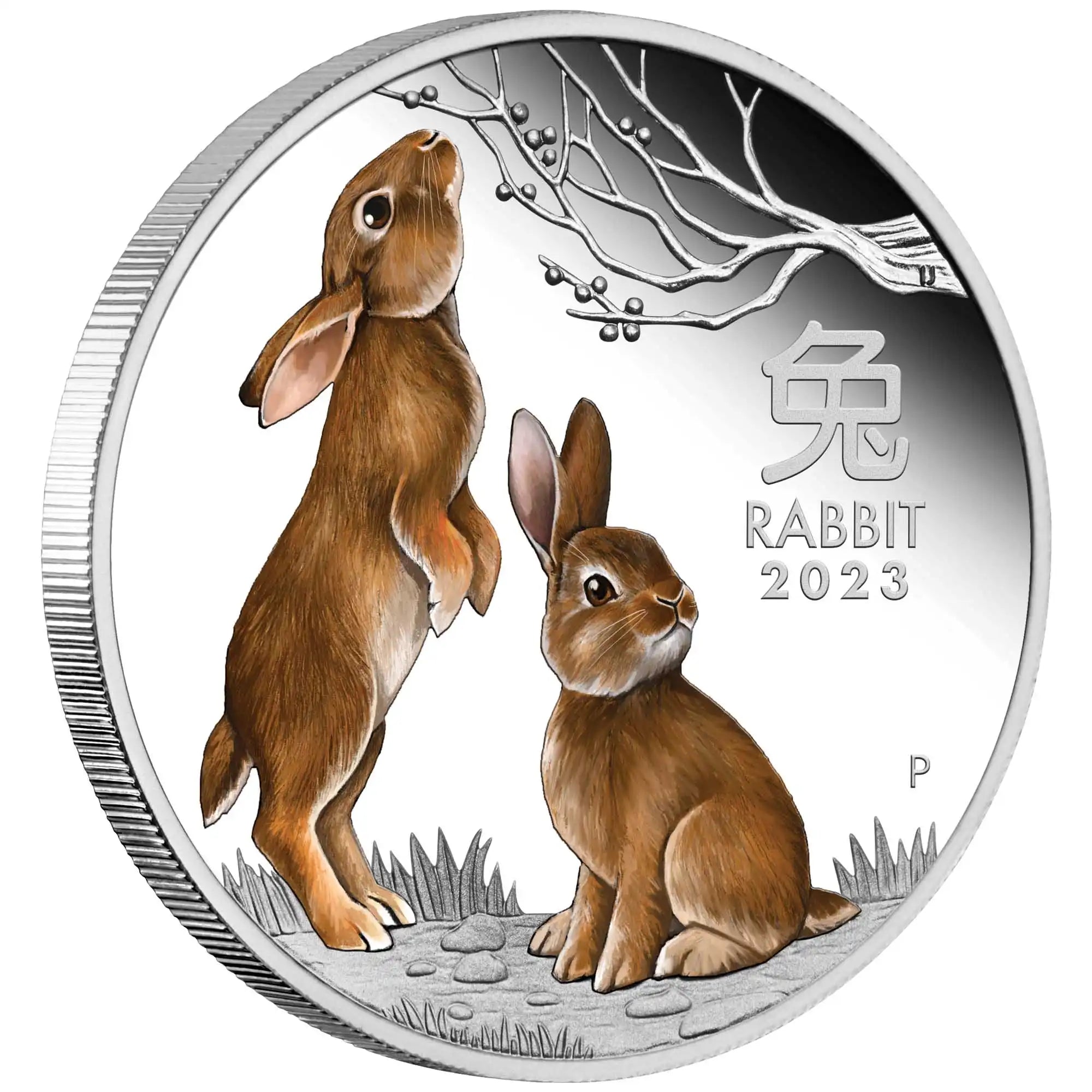 2023 Perth Mint Lunar Rabbit 1oz Silver Proof Coloured Gilded Trio Set
