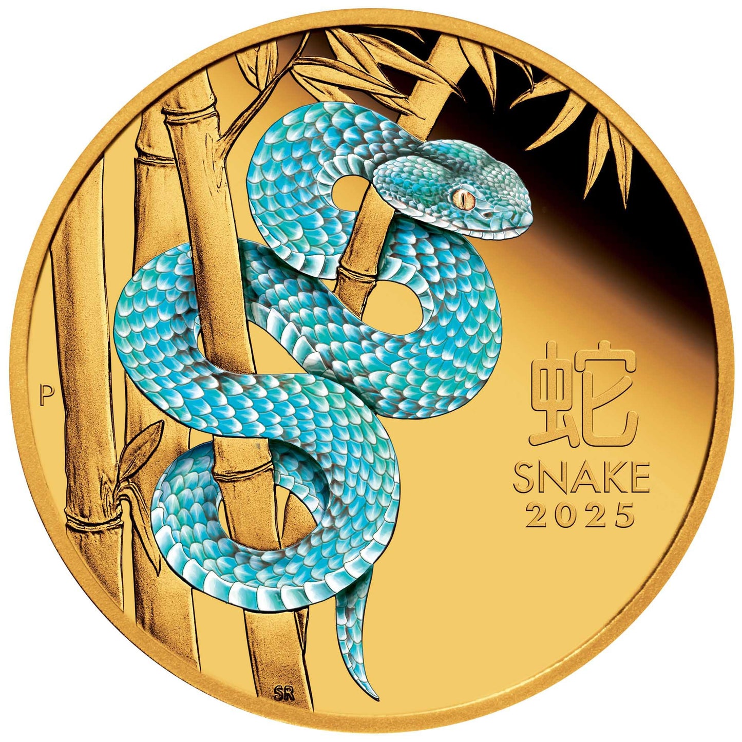 2025 Perth Mint Lunar Snake 1oz Gold Proof Coloured Coin - 188 mintage only