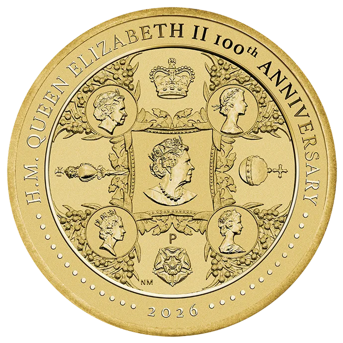 2026 Perth Mint Queen Elizabeth II 100th Birthday Coin on Card