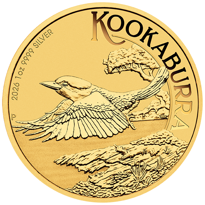 2026 Perth Mint Australian Kookaburra 1oz Silver Gold-Plated Coin
