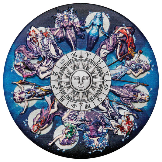 2025 Zodiac Signs and Goddesses 5oz Silver Antiqued Coin