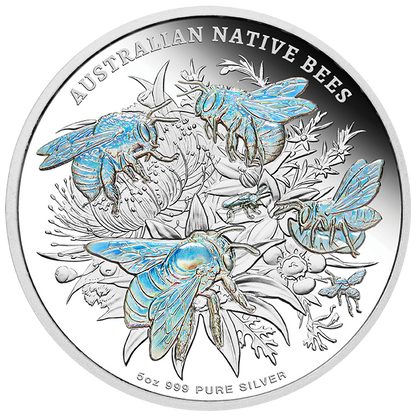 2026 Niue Australian Native Bees 1oz & 5oz Silver Proof Hologram 3-Coin Collection Pre order