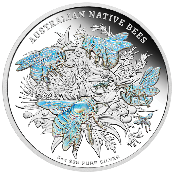 2026 Niue Native Bees 5oz Silver Proof Hologram Coin Pre Order
