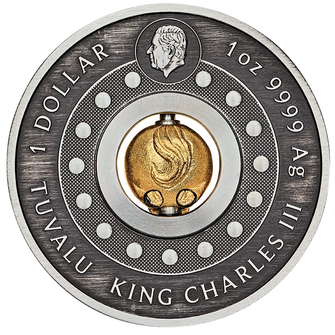 2026 Perth Mint Lunar Horse Rotating Charm 1oz Silver Antiqued Coin