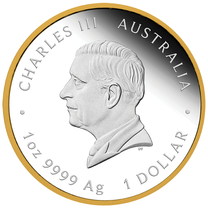 2026 Perth Mint QEII 100th Anniversary 1oz Silver Proof Gilded Coin