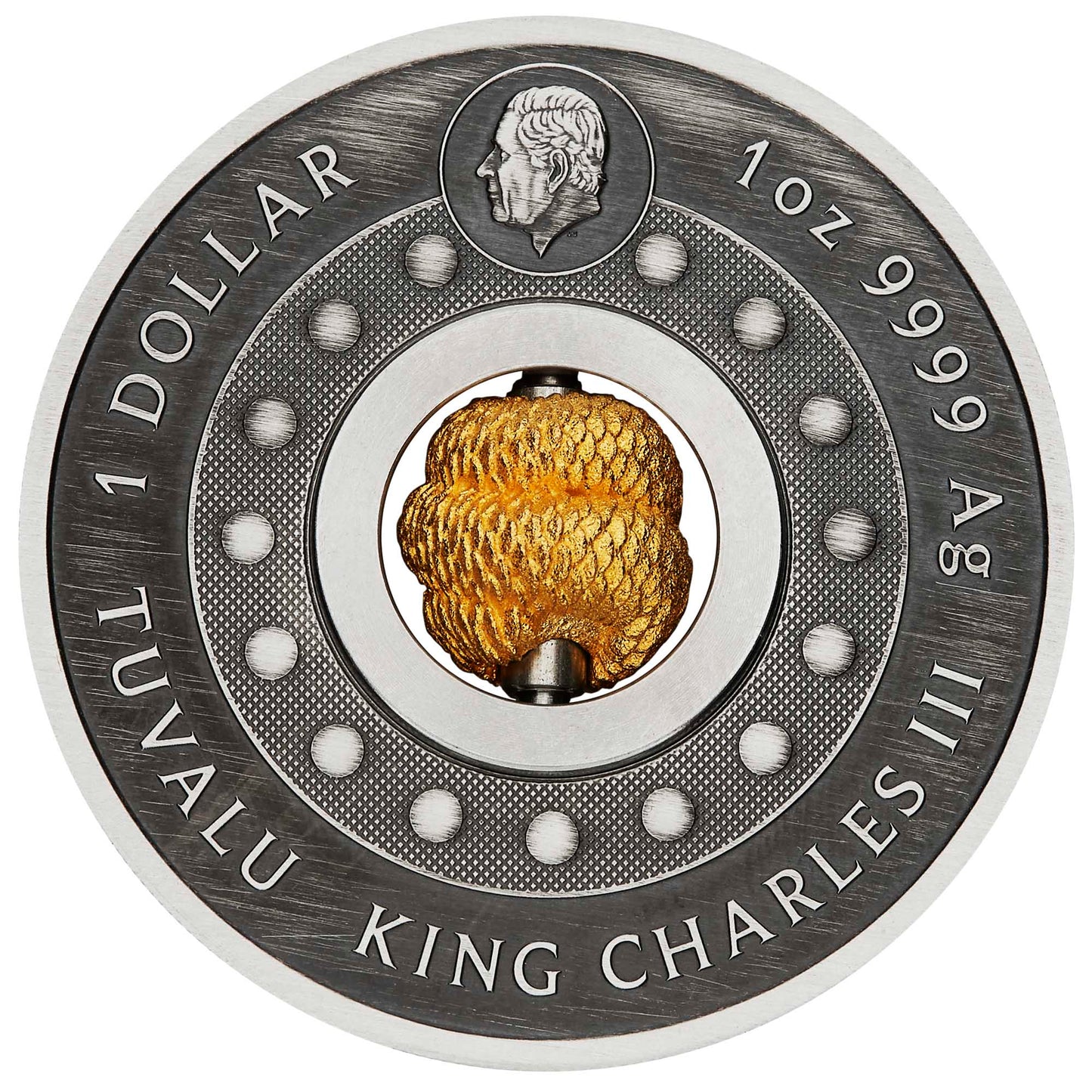 2025 Perth Mint Lunar Snake Rotating Charm 1oz Silver Antiqued Coin