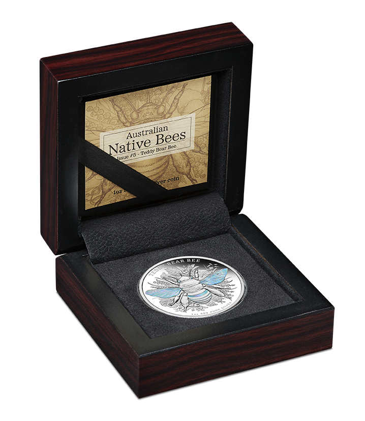 2026 Native Bees Teddy Bear Bee 1oz Proof Hologram Silver Coin