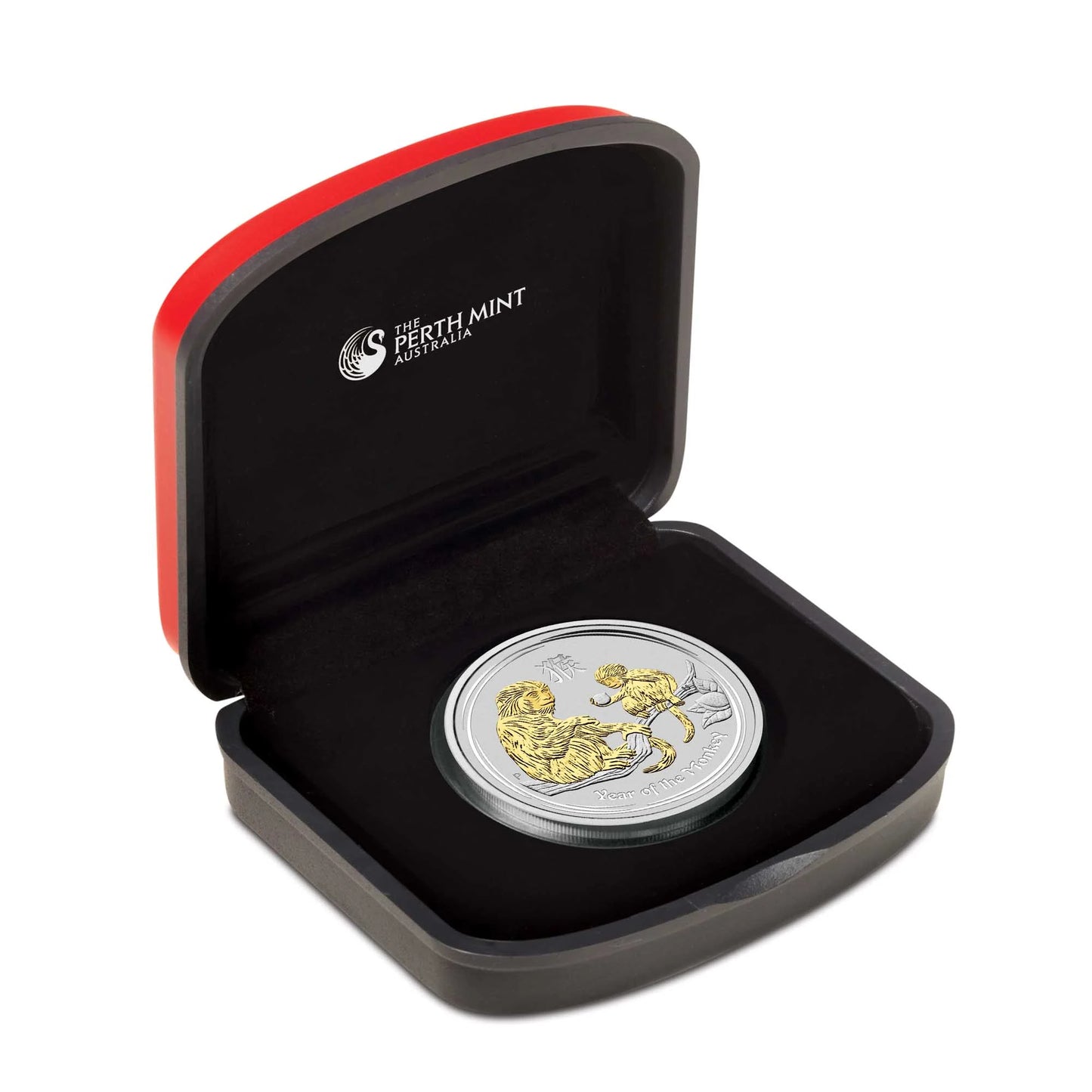 2016  Perth mint Year of the Monkey 1oz Silver Gilded Coin