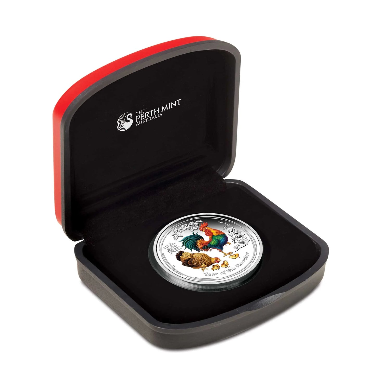 2017  Perth mint Lunar Series II Rooster 1oz Silver Proof Coloured Coin