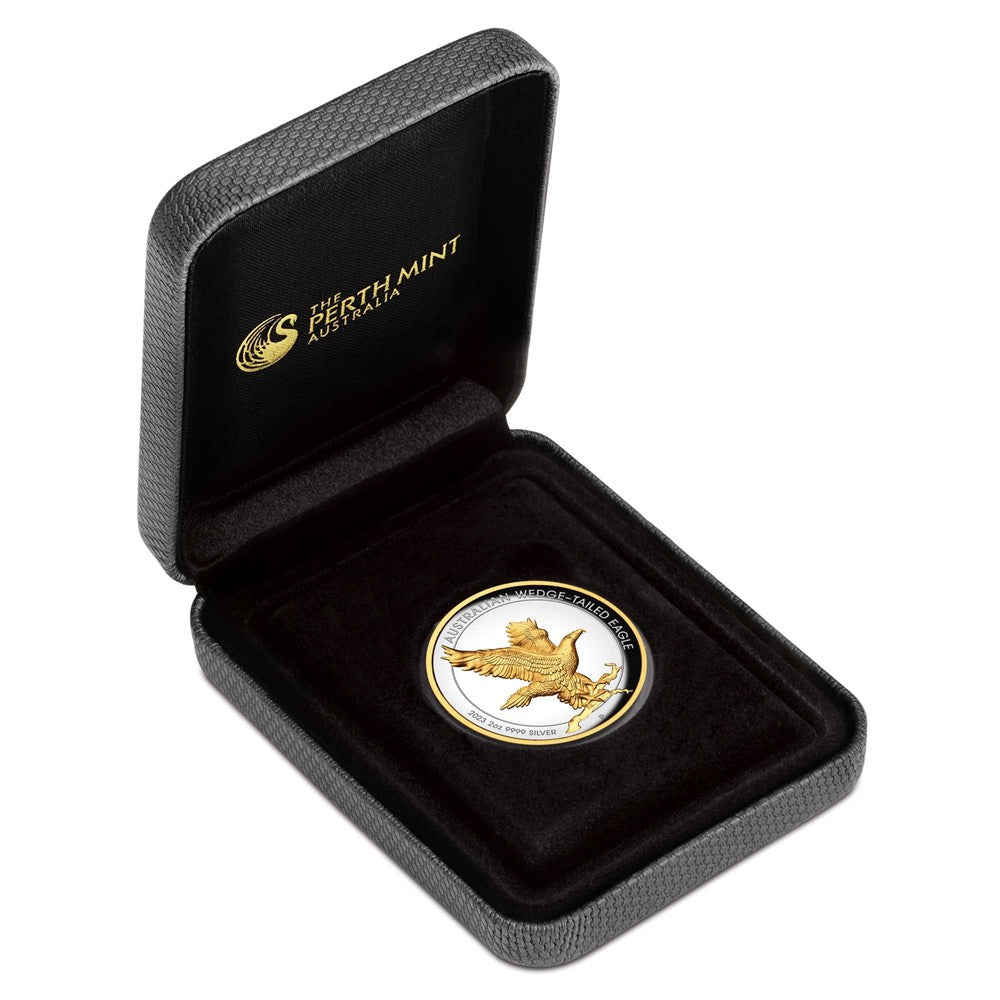 2023 Perth Mint Wedge-Tailed Eagle 2oz Silver HR Gilded Coin