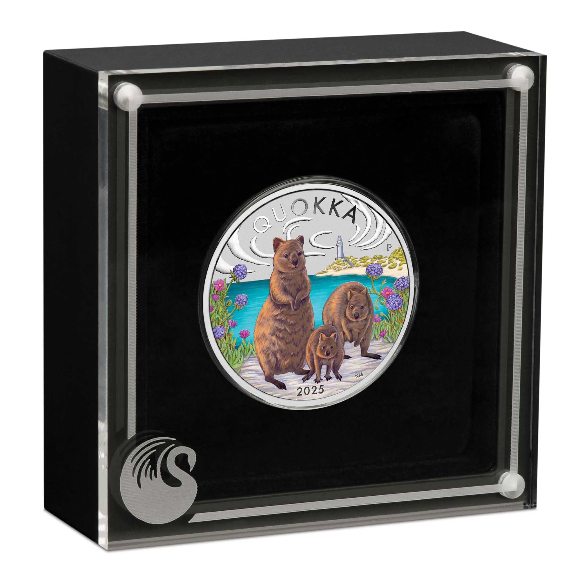2025 Perth Mint Quokka 1oz Silver Coloured High Relief Proof Coin