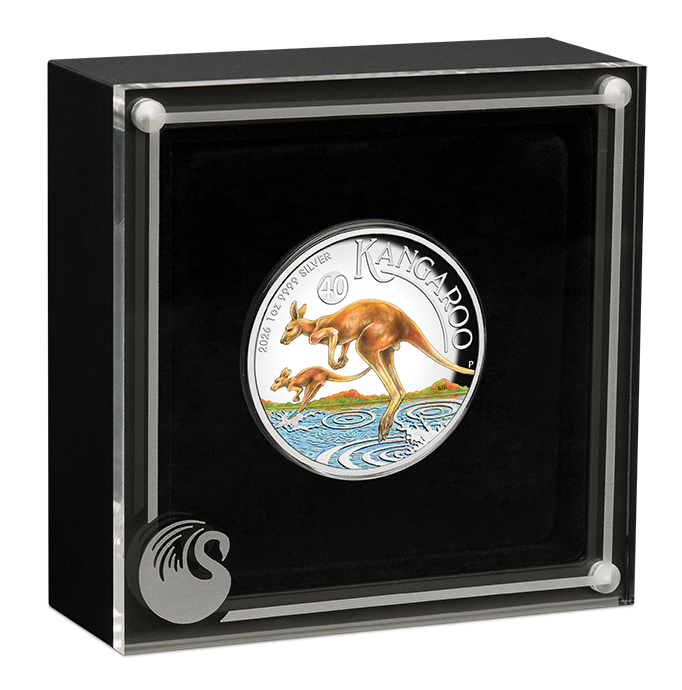 2026 Perth Mint Kangaroo 1oz Silver Coloured Proof HR Coin