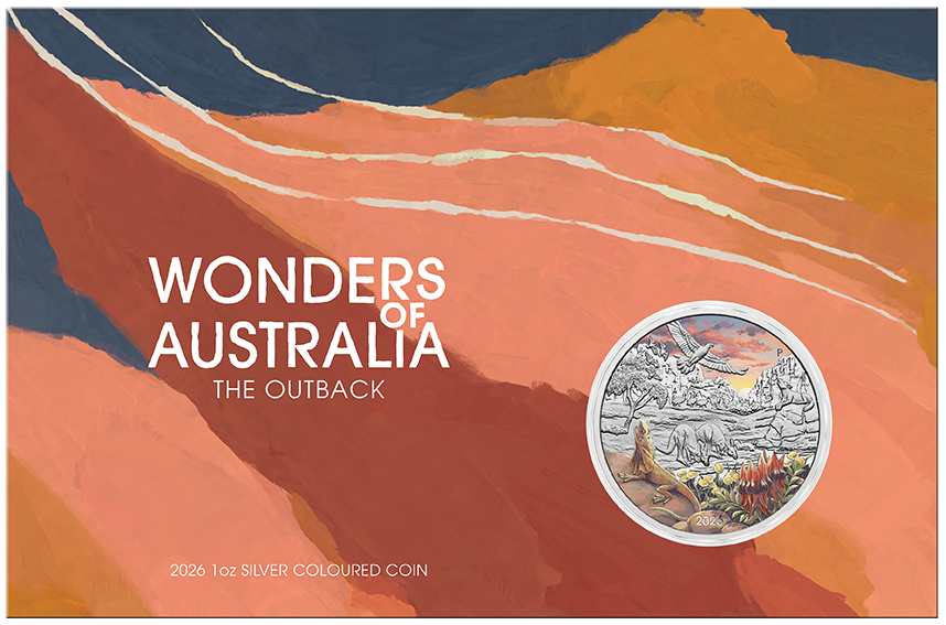 2026 Perth Mint Wonders of Australia Outback 1oz Silver Coin in Card
