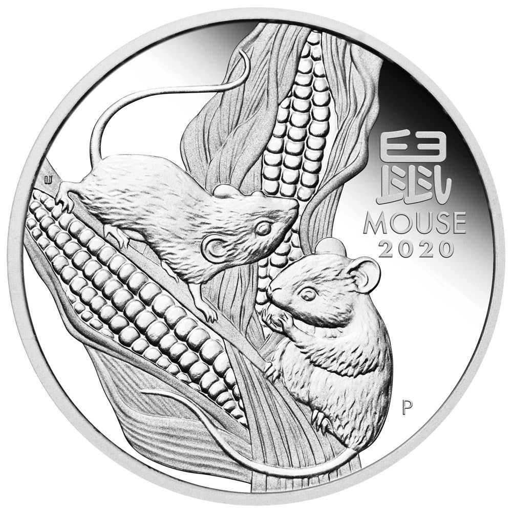 2020 Perth Mint Lunar Mouse Silver Proof Three-Coin Set