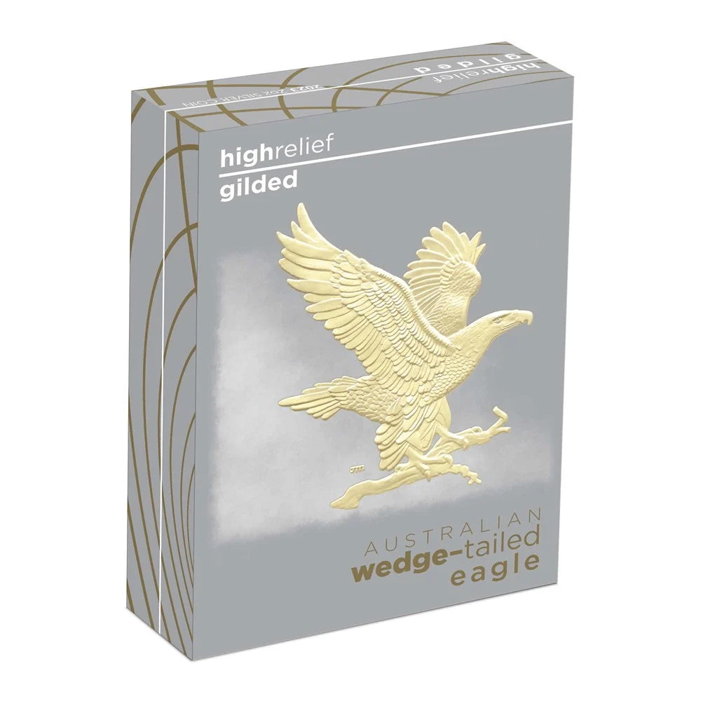 2023 Perth Mint Wedge-Tailed Eagle 2oz Silver HR Gilded Coin