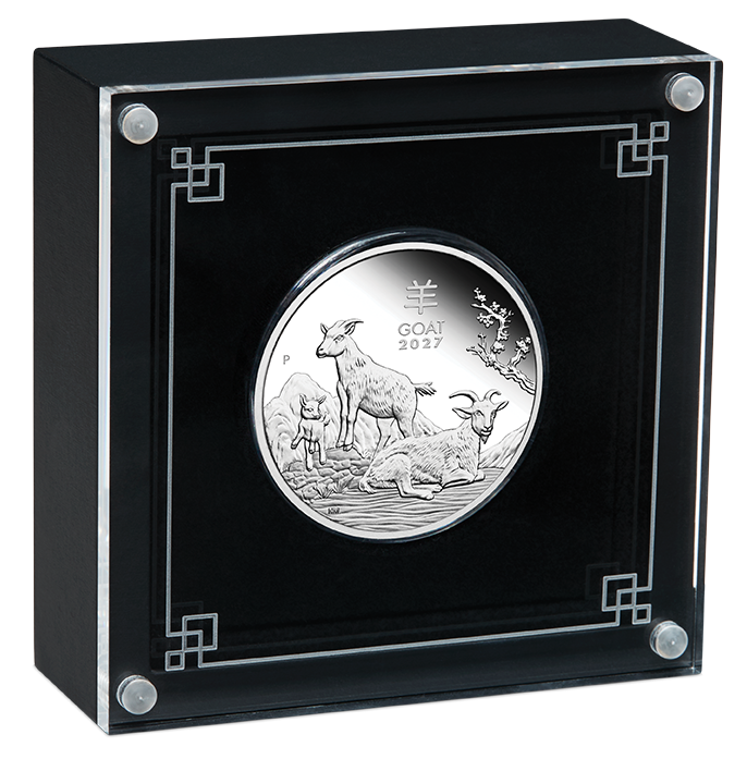 2027 Perth Mint Lunar Series III  Goat 1oz Silver Proof Coin