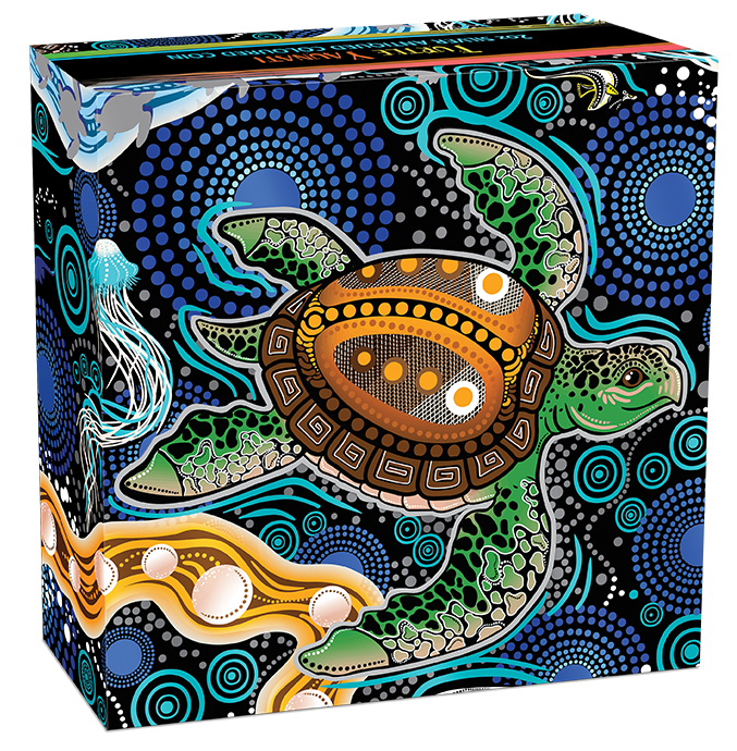 2026 Perth Mint Turtle Yaunati 2oz Silver Antiqued Coloured Coin