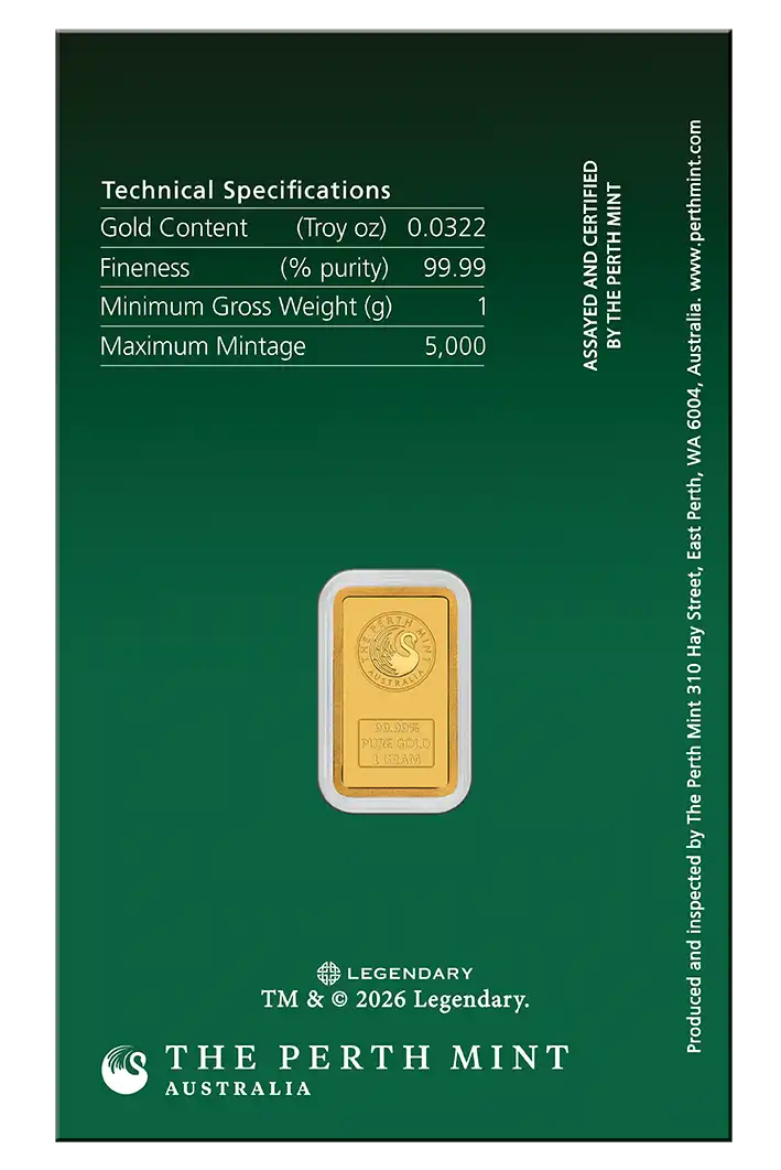 2026 Perth Mint Dune House Atreides 1g Gold Minted Bar