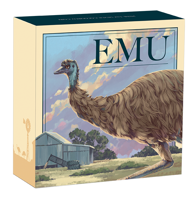 2026 Perth Mint Emu 1oz Silver Coloured Coin