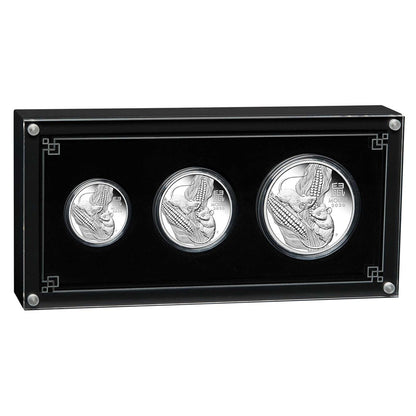 2020 Perth Mint Lunar Mouse Silver Proof Three-Coin Set