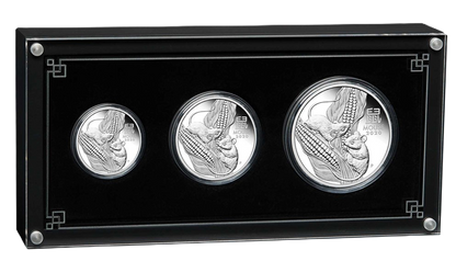 2020 Perth Mint Lunar Mouse Silver Proof Three-Coin Set