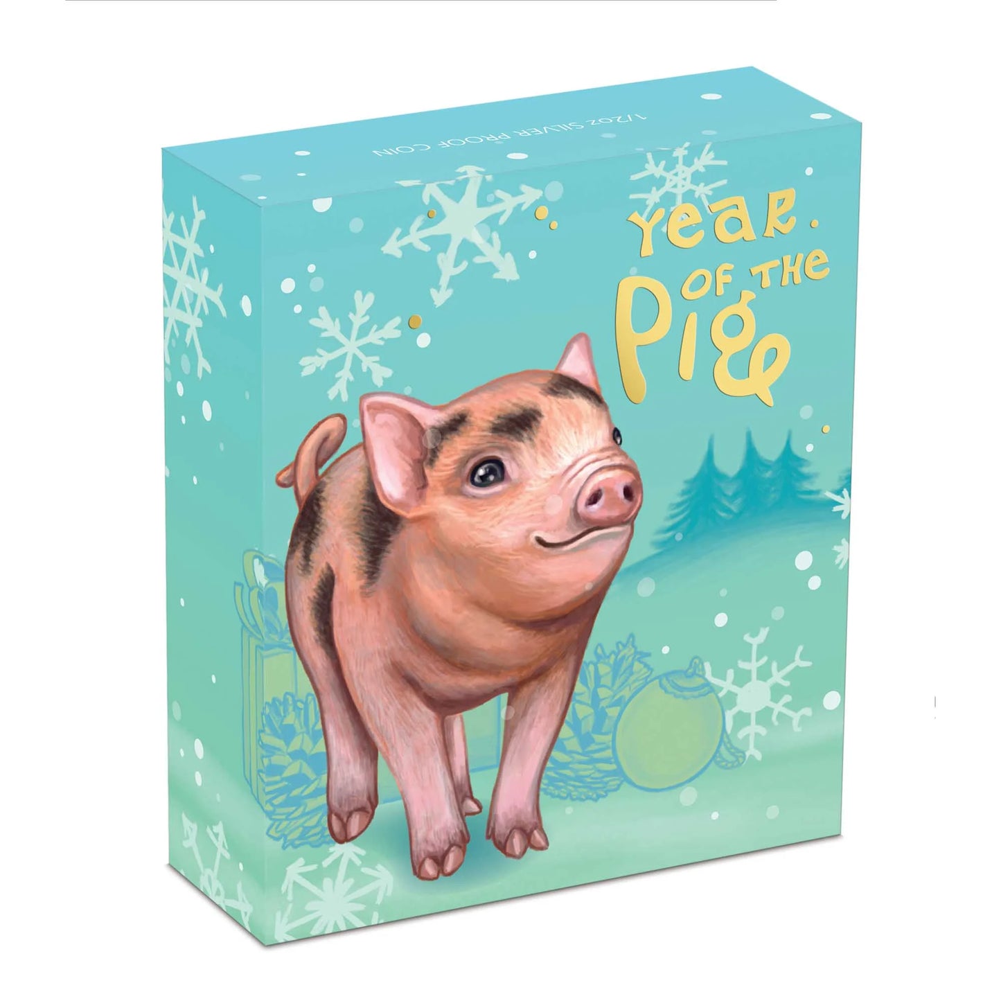 2019 PerthMint Lunar Baby Pig 1/2 0z Siver Coloured Proof Coin