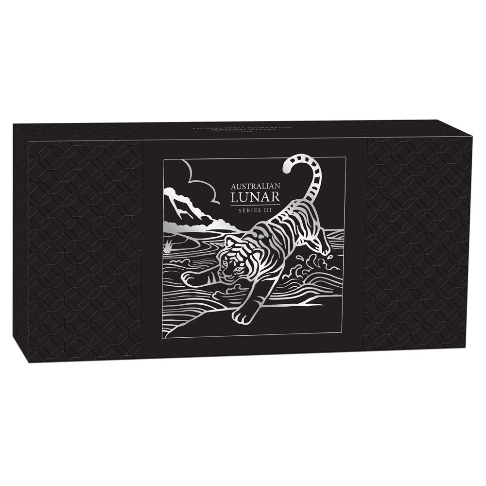 2022 Perth Mint Lunar Tiger Silver Proof Three-Coin Set