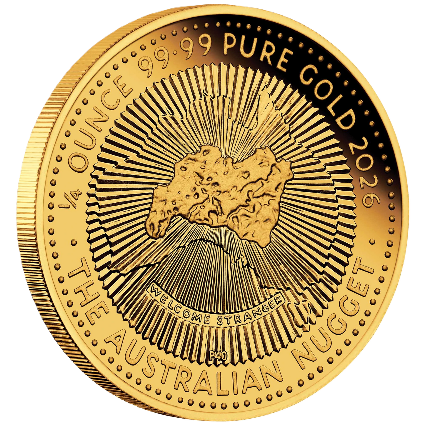 2026 Perth Mint Australian Gold Nugget Anniversary 1/4oz Proof Gold Coin - Pre Order