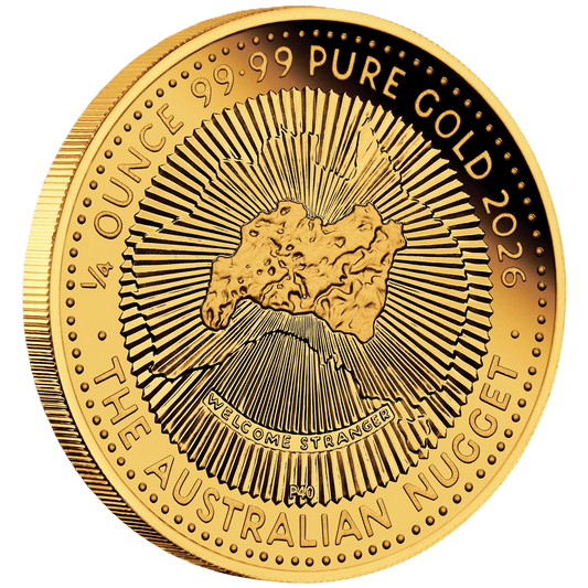 2026 Perth Mint Australian Gold Nugget Anniversary 1/4oz Proof Gold Coin - Pre Order