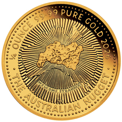 2026 Perth Mint Australian Gold Nugget Anniversary 1/4oz Proof Gold Coin - Pre Order