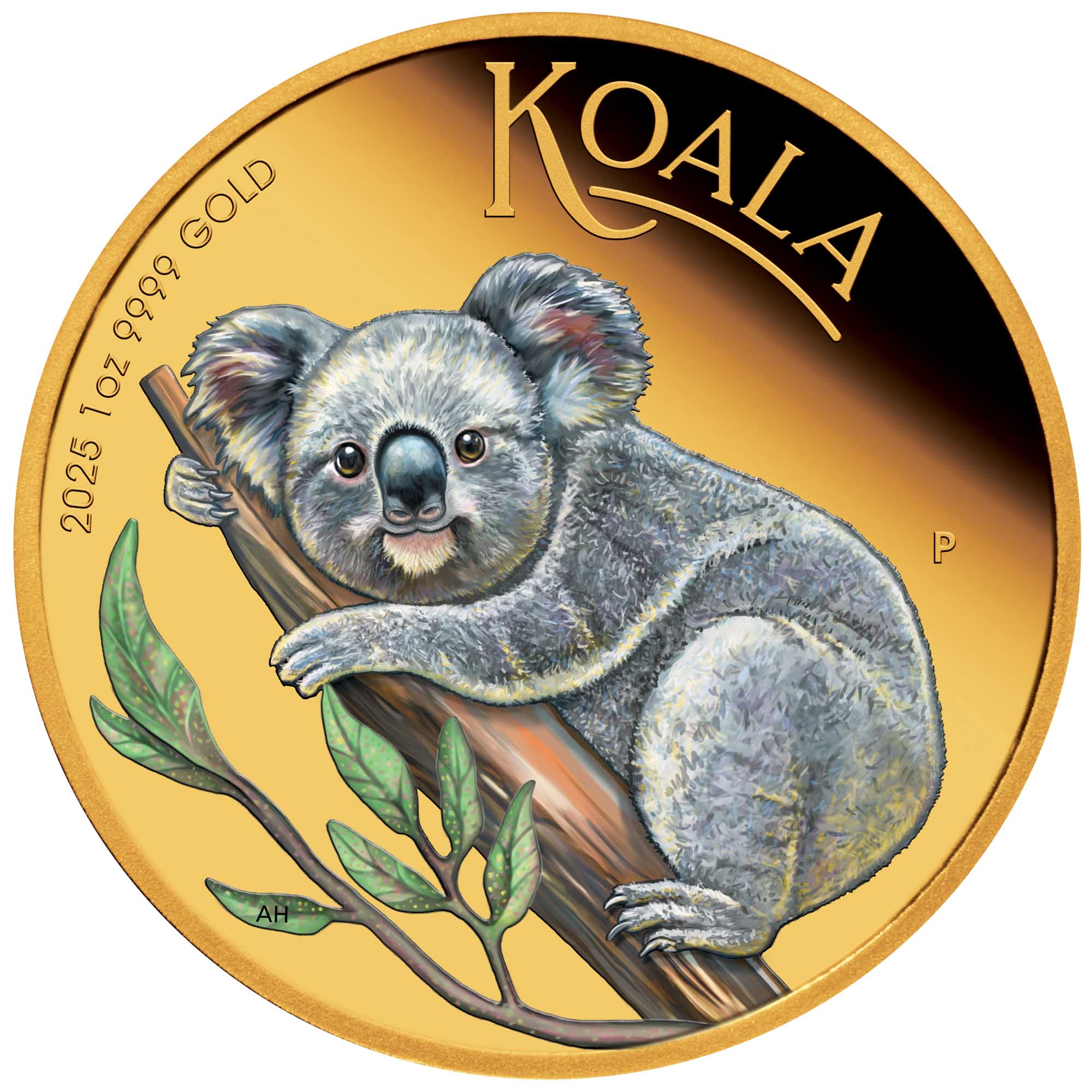 2025 Perth Mint Koala 1oz Gold Coloured Proof Coin