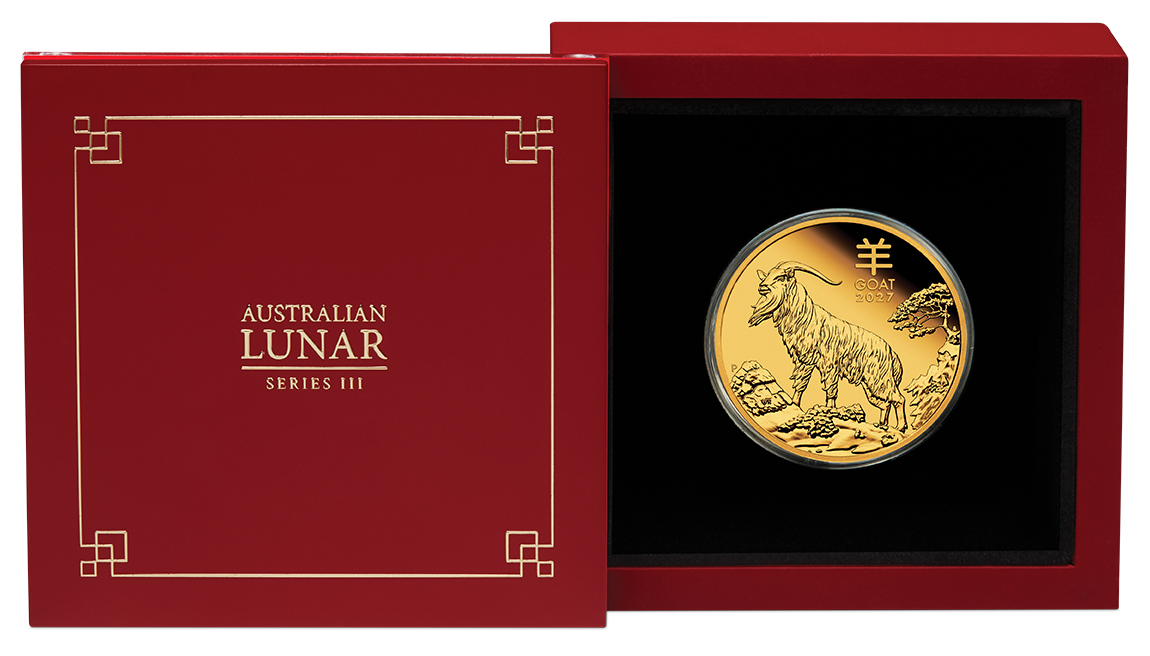 2027 Perth Mint Lunar Series III  Goat 1oz Gold Proof Coin
