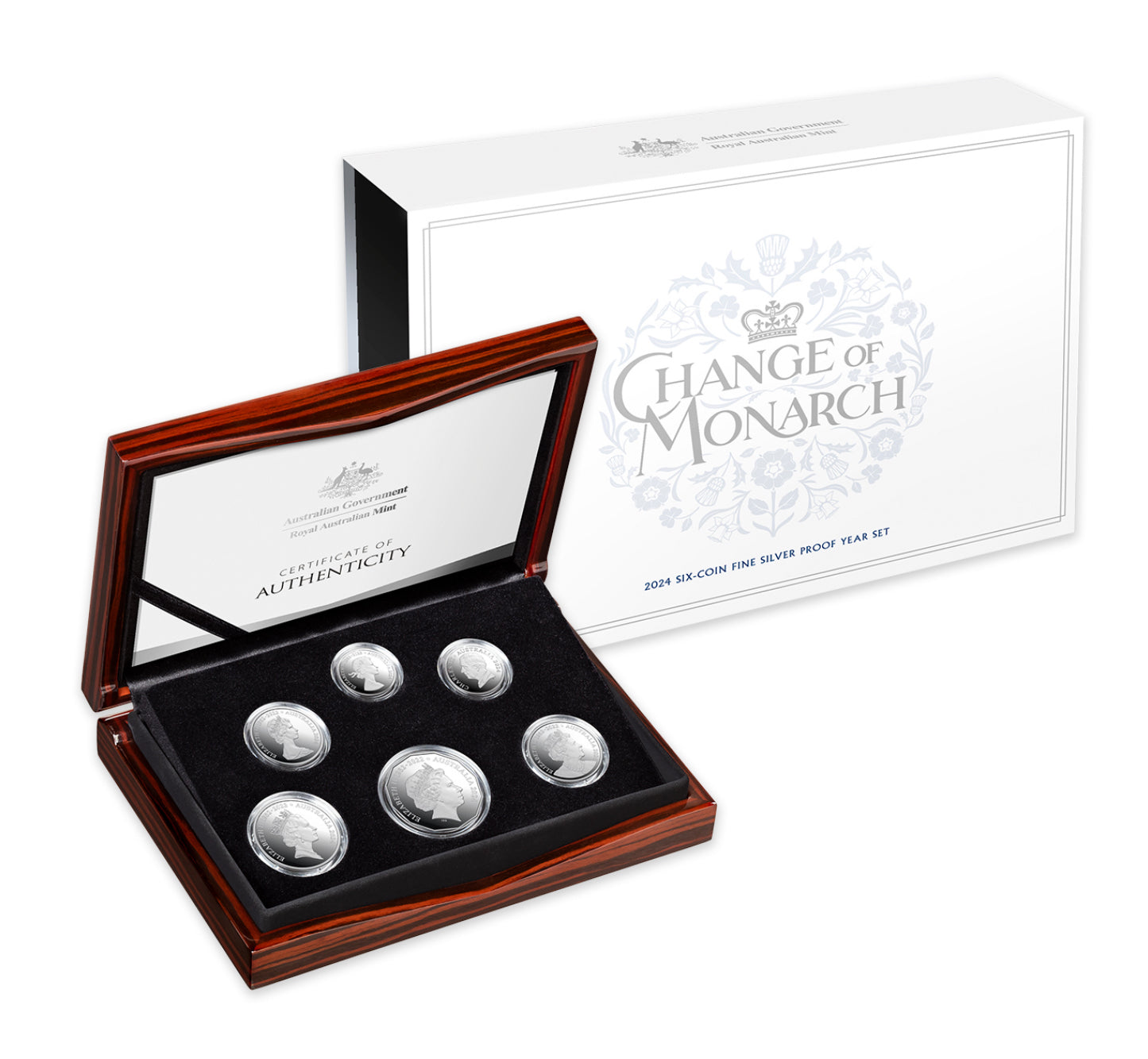 2024 RAM Six-Coin Fine Silver Proof Year Set Change of Monarch