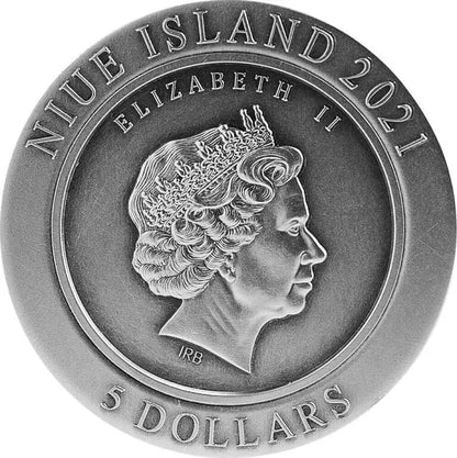 2021 Niue Ox Chinese Zodiac Series 2oz Antiqued Silver Coin