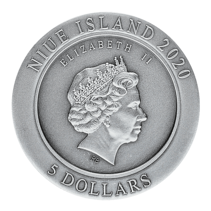 2020 Niue Rat Chinese Zodiac Series 2oz Antiqued Silver Coin