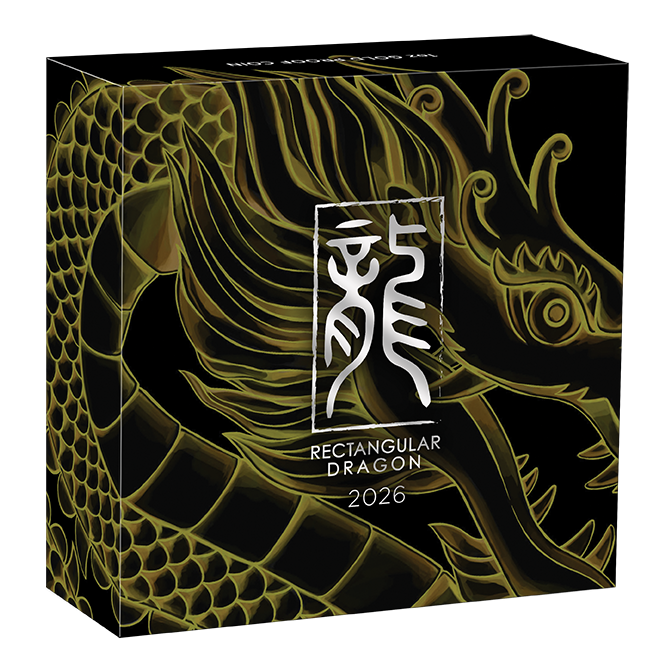 2026 Perth Mint Dragon 1oz Gold Proof Rectangular Bar