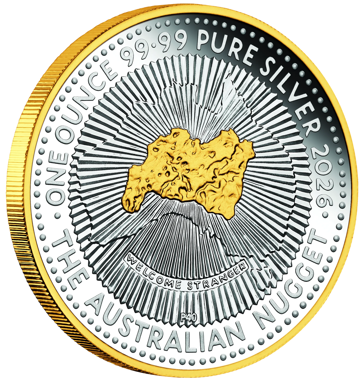 2026 Perth Mint Australian Nugget 40th Anniversary 1oz Proof Gilded Silver Coin - Pre Order