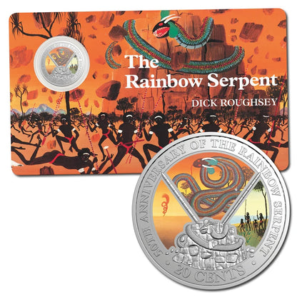2025 RAM The Rainbow Serpent Coloured Unc Coin on Card