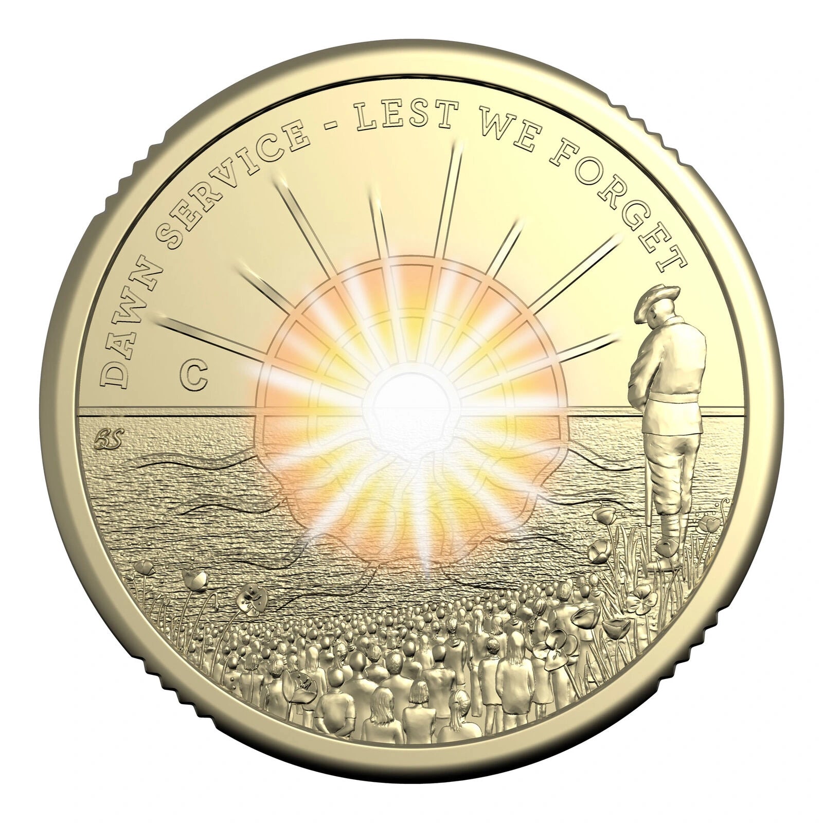 2026 RAM Lest We Forget Dawn Service $2 C Mint Mark Coloured Unc Coin
